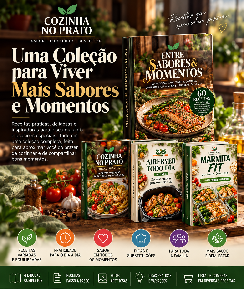 Coleção de livros digitais Cozinha no Prato em ambiente gastronômico